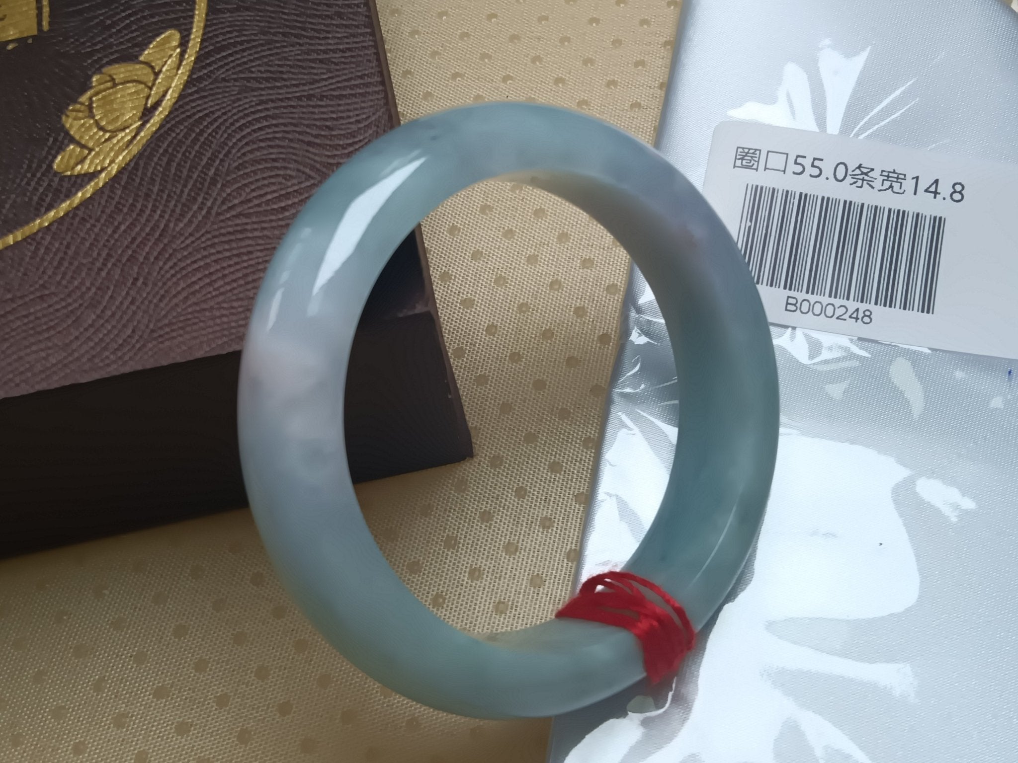 Watery Light Apple Green Burmese JGIA Certified Jadeite Bangle (Size:54 - 55mm) - Jadeite Ding