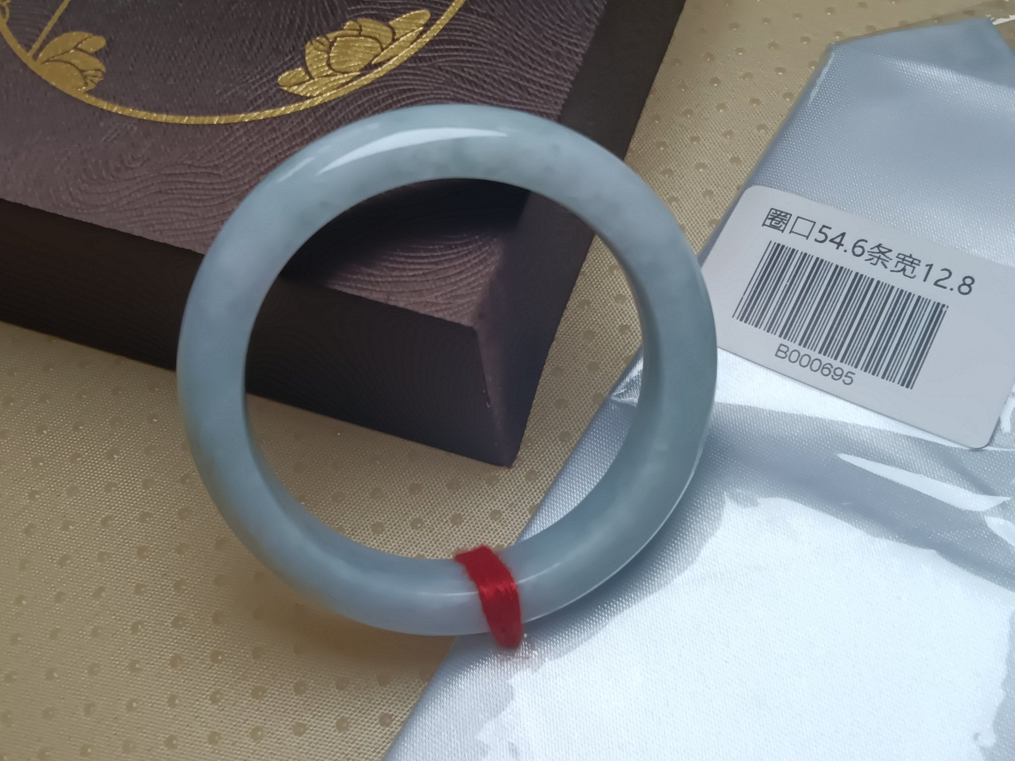 Watery Light Apple Green Burmese JGIA Certified Jadeite Bangle (Size:54 - 55mm) - Jadeite Ding