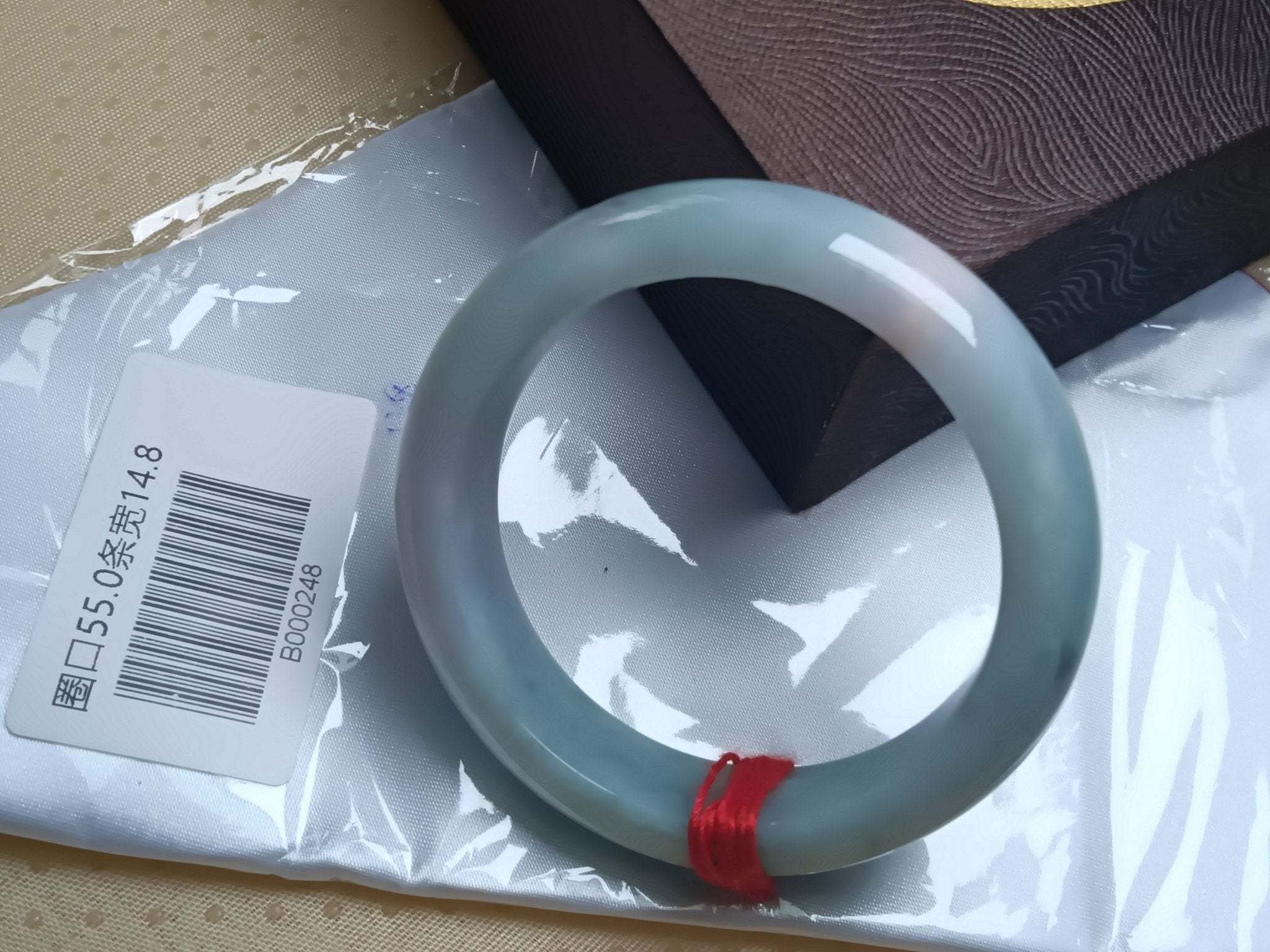Watery Light Apple Green Burmese JGIA Certified Jadeite Bangle (Size:54 - 55mm) - Jadeite Ding