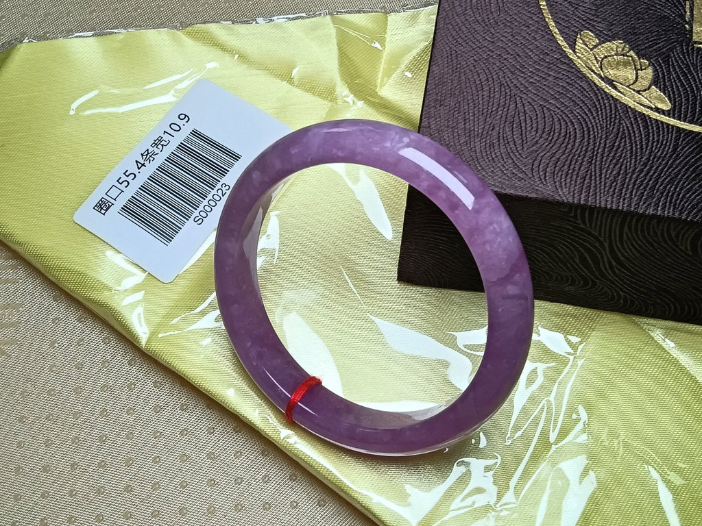 Watery Vibrant Lavender Natural Burmess Type - A Jadeite Bangles (Size:55 - 56mm) S023 - Jadeite Ding