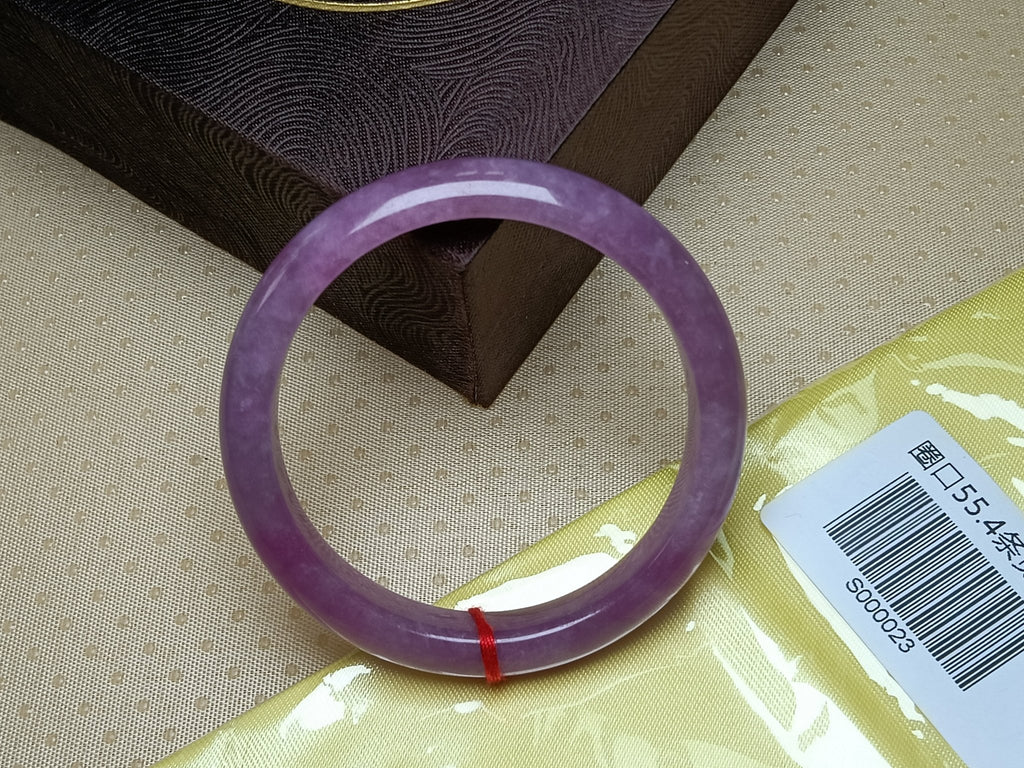 Watery Vibrant Lavender Natural Burmess Type - A Jadeite Bangles (Size:55 - 56mm) S023 - Jadeite Ding