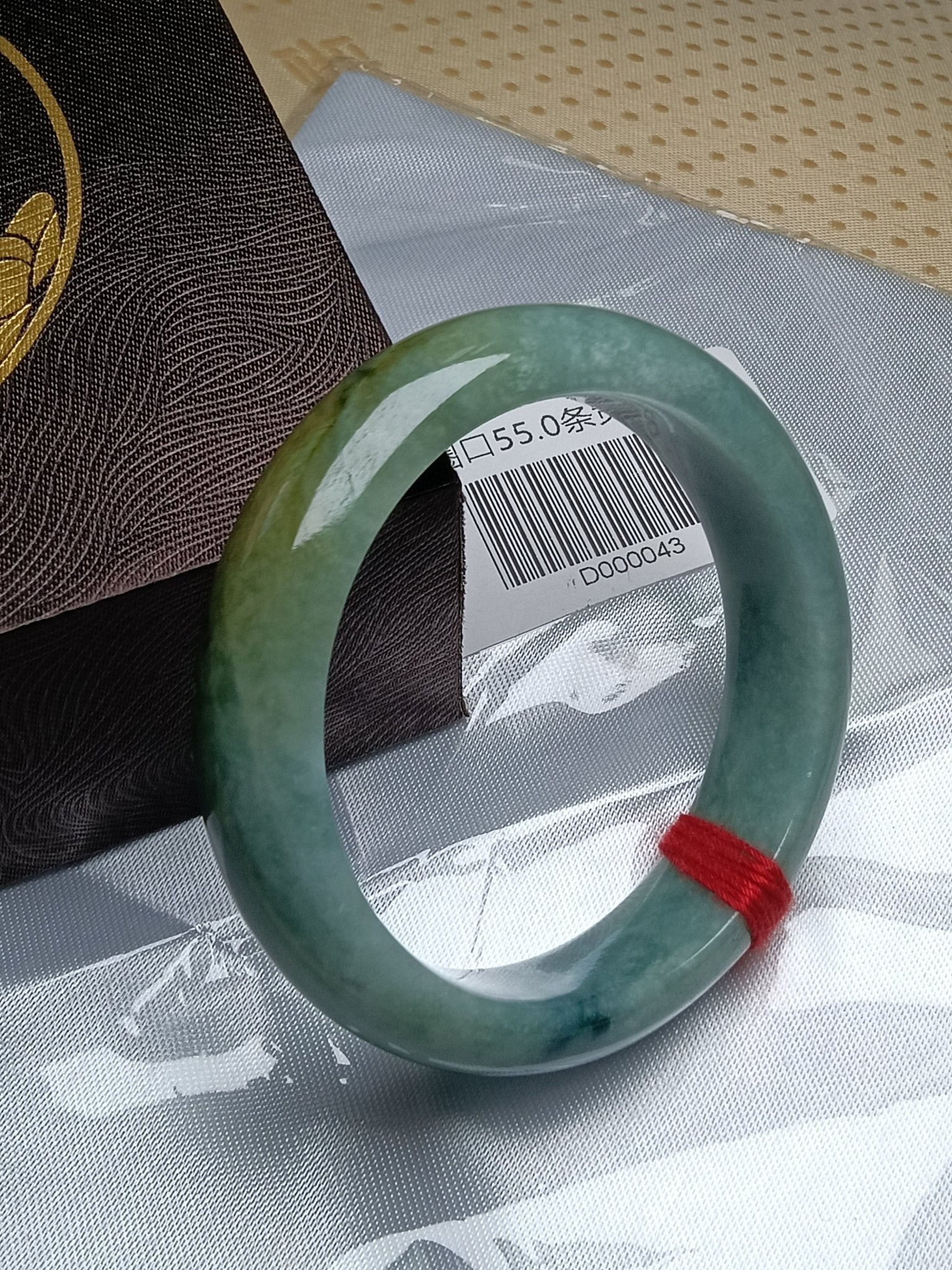 Watery&Icy Apple Green Nature Type - A Jadeite Bangles (Size:54 - 55mm) - Jadeite Ding
