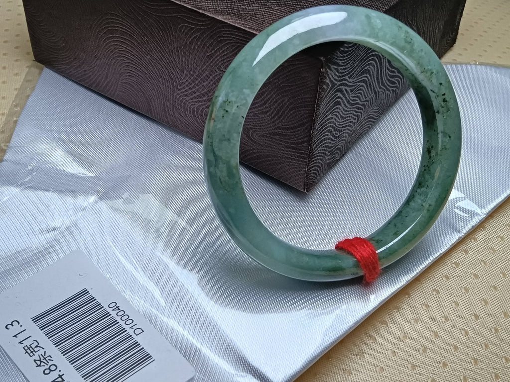 Watery&Icy Apple Green Nature Type - A Jadeite Bangles (Size:54 - 55mm) - Jadeite Ding