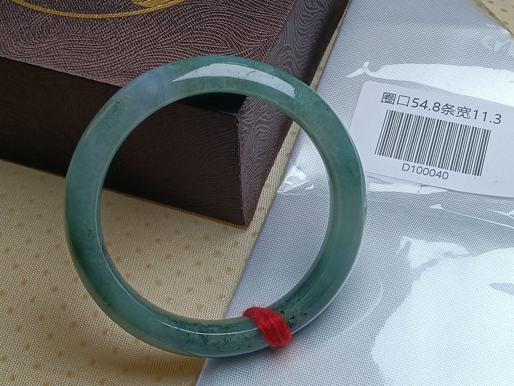 Watery&Icy Apple Green Nature Type - A Jadeite Bangles (Size:54 - 55mm) - Jadeite Ding